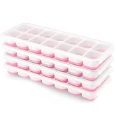 Ice Cube Trays 4 Pack, Airabc Silicone Ice Cube Trays with Removable Lid, Easy-Release Flexible 1...