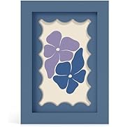 THKRLOF 4x6 Picture Frame with Real Glass, Wooden cute 4 x 6 Photo Frame with Wavy Mat for Tablet...