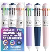 Joyask 3 Park Multicolor Pens, 10-in-1 Colored Ballpoint Pen, 28 Colors, 0.8mm Fine Point Smooth ...