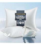 COZSINOOR Goose Feather Pillows Queen Size Set of 2 - Hotel Down Bed Pillow for Sleeping, Soft 60...