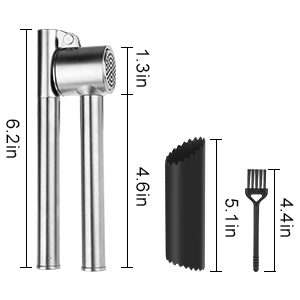 Size Information of the Garlic Press Garlic Peeler & the small Brush