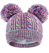 Century Star Kids Toddler Winter Hat- Satin Lined Beanie with Pom Pom Warm Knit Cap for Girls Boy...