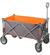PORTAL Collapsible Wagon Cart, Heavy Duty Foldable Wagon Carts with Wheels, Folding Utility Wagon...