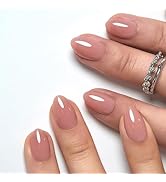 CurvLife Soft Gel Almond Extra Short Press On Nails, Long-Lasting Reusable Peach Nude Fake Nails ...