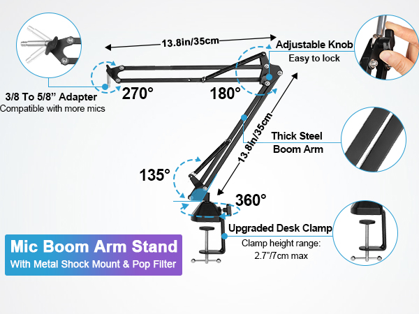 microphone stand for blue yeti