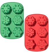 Accfore Snowflake Silicone Molds,2 Pack Cake Pans Cookie Trays Handmade Soap Making Molds Also fo...