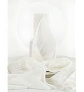 HUIHUANG White Velvet Ribbon 3 inch with Frayed Fringe, Christmas White Velvet Ribbon Crinkled Si...