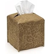 Ricomboo Tissue Box Cover Square, 5.12x5.12x5.12 PU Leather Tissue Boxes Holder, Decorative Cube ...