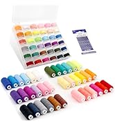 82Pcs Sewing Thread kit, 36 Assorted Colors Machine Threads with Spools, 36 Same Color Prewound B...