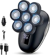 UPTARD Electric Head Shaver for Bald Men - LED, Travel Lock, Nose Hair & Sideburns Trimmer