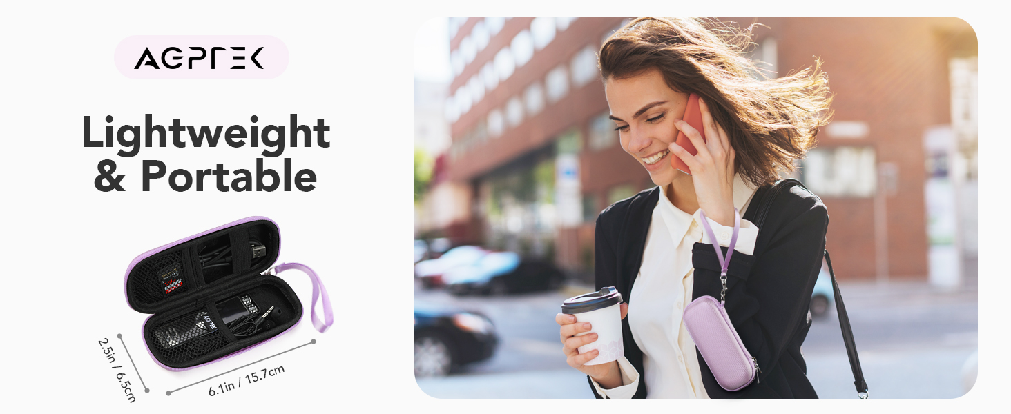 AGPTEK Carrying Case for Digital Voice Recorder & MP3 Players Purple