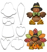 LILIAO Thanksgiving Turkey Puzzle Cookie Cutter Set, 7 Pieces, Stainless Steel