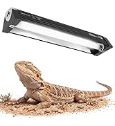 NEPTONION 8W Reptile T5 HO UVB 12.5" 10.0 Light Fixture with Tube, Mid-Range UVB Hood for Terrari...
