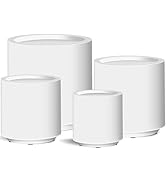 Coopache 13/11/9/7 Inch Large Planters for Outdoor Plants, Plastic Flower Pots for Indoor with Dr...