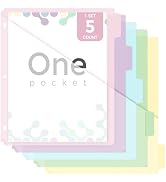 SKYDUE Binder Dividers with Tabs and Pockets – 5-Pack for 3-Ring Binders, Writable Tabs, Durable ...