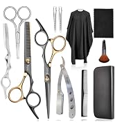 Fcysy Professional Hair Cutting Scissors Thinning Shears Kit, Barber Shears Haircut Scissors Text...