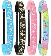 FROG SAC 4 Gymnastics Headbands for Girls, Adjustable Non Slip Sports Head Bands for Kids, Metall...