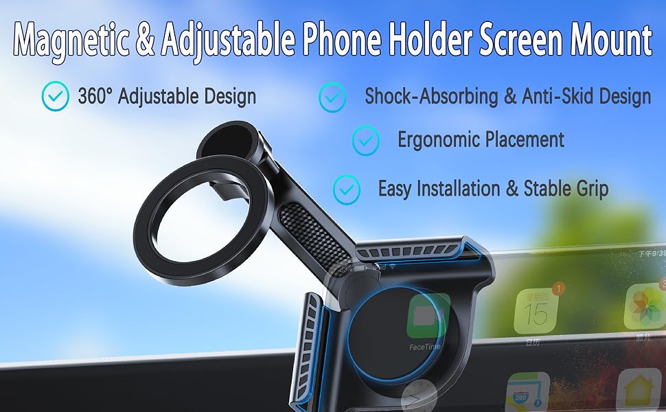 Phone Holders for Your Car, Magnetic Power Adjustable Phone Holder Screen Mount