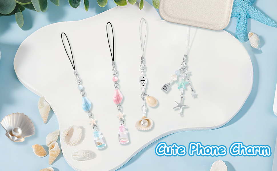 4Pcs Shell Phone Charms