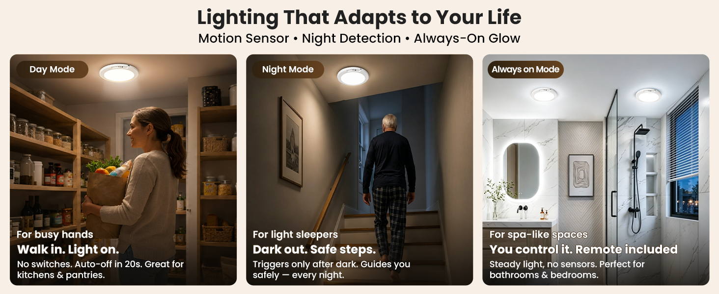 rechargeable motion sensor ceiling light