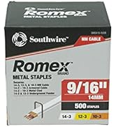 Southwire SMS916-500B, 500 Piece 9/16-inch Romex Metal Staples, Silver