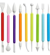 LINPHCEY 9Pcs Pottery Clay Sculpting Tools Polymer Clay Tools, Wood Carving Tools Pottery Clay Mo...