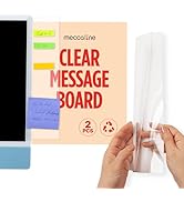 MECCALINE Monitor Memo Board 2Pcs - Flexible Clear PET Computer Screen Sticky Note Holder - Side ...