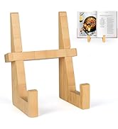 DEBETOOL Cookbook Stand for Kitchen Counter - Natural Bamboo Cookbook Stand, 8.8 Inch Recipe Book...