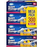 Quart Plastic Storage Bags - Reusable Thick Food Storage Bags - Microwave-Safe, Zero BPA - Reseal...