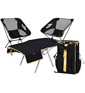 Vocpuli Backpack Camping Set - Aviation Aluminum Table Frame + 2 Chairs + Convertible Backpack Ta...