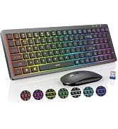 SABLUTE KM62 Wireless Keyboard and Mouse Combo with 11 Backlit Effects, RGB | 2.4G + 2 Bluetooth,...