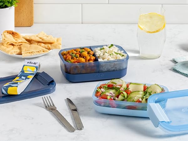 ello bento lunch stack plastic food storage container bento box with airtight locking lid