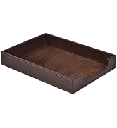 RHCSZ PU Leather Letter Tray - Load Documents Trays Front for Office Desktop Organizer - Desk Mag...