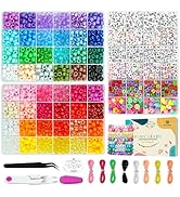 Dowsabel Bracelet Making Kit, Friendship Bracelet Kit 48 Colors Pony Beads Letter Beads for Jewel...