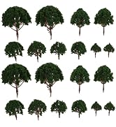Housoutil Model Scenery Landscape Trees 20Pcs Dark Green Miniature Trees 1.18-3.15In for Train La...