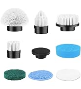 (Work with SD-CTB01 Only) Swyprrix Electric Spin Scrubber Replacement Brush Heads, 8 Pcs Set for ...