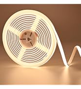 FOSUO 24V COB LED Strip Light 16.4ft Warm White 3000K, 230LM/ft, IP67 Waterproof Outdoor, High CR...