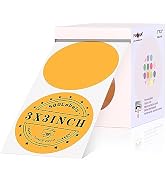 PARLAIM Round Thermal Labels 3 Inch Orange, 500PCS Circle Direct Thermal Sticker Compatible with ...