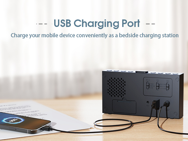 Alarm Clock with Phone Charger