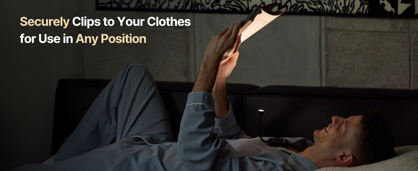 securely clips to your clothes for use in any position