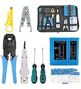 TLS.eagle Network Tool Kit Professional Network Cable Repair Set Cable Tester Screwdriver Strippi...