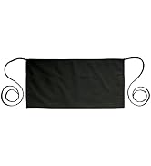 PLOYMONO 1 Pack Heavy Duty Waist Apron with 3 Pockets - Black Waitress Waiter Server Short Apron