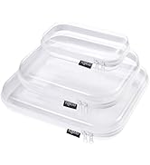 YQBRAO Hard Sided Clear Zipper Case for Storage- Professional-Grade Plastic Clear Zipper Pencil C...
