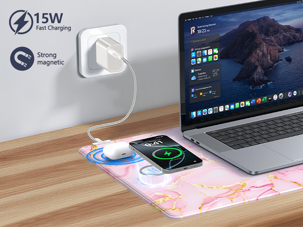 wireless charging desk mat