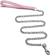 Goliton Dog Leash, Metal Pet Leash with Comfortable PU Leather Handle for Small and Medium Size D...