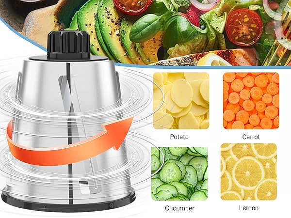 Rotary Cheese Grater Hand Crank with 4 Interchangeable Stainless Blades,Manual Handle Shredder