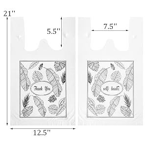 500 Pack Thank You Shopping Bags with Handles
