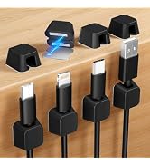 Viaky 8 Pack Magnetic Cable Clips, Large Size Under Desk Cable Management, Workspace Charger Orga...