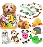 LEGEND SANDY Dog Squeaky Toys for Small Dogs, 12 Pack Puppy Toys for Teething, Cute Small Dog Ani...