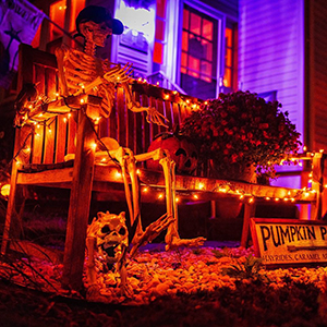 Halloween lights orange